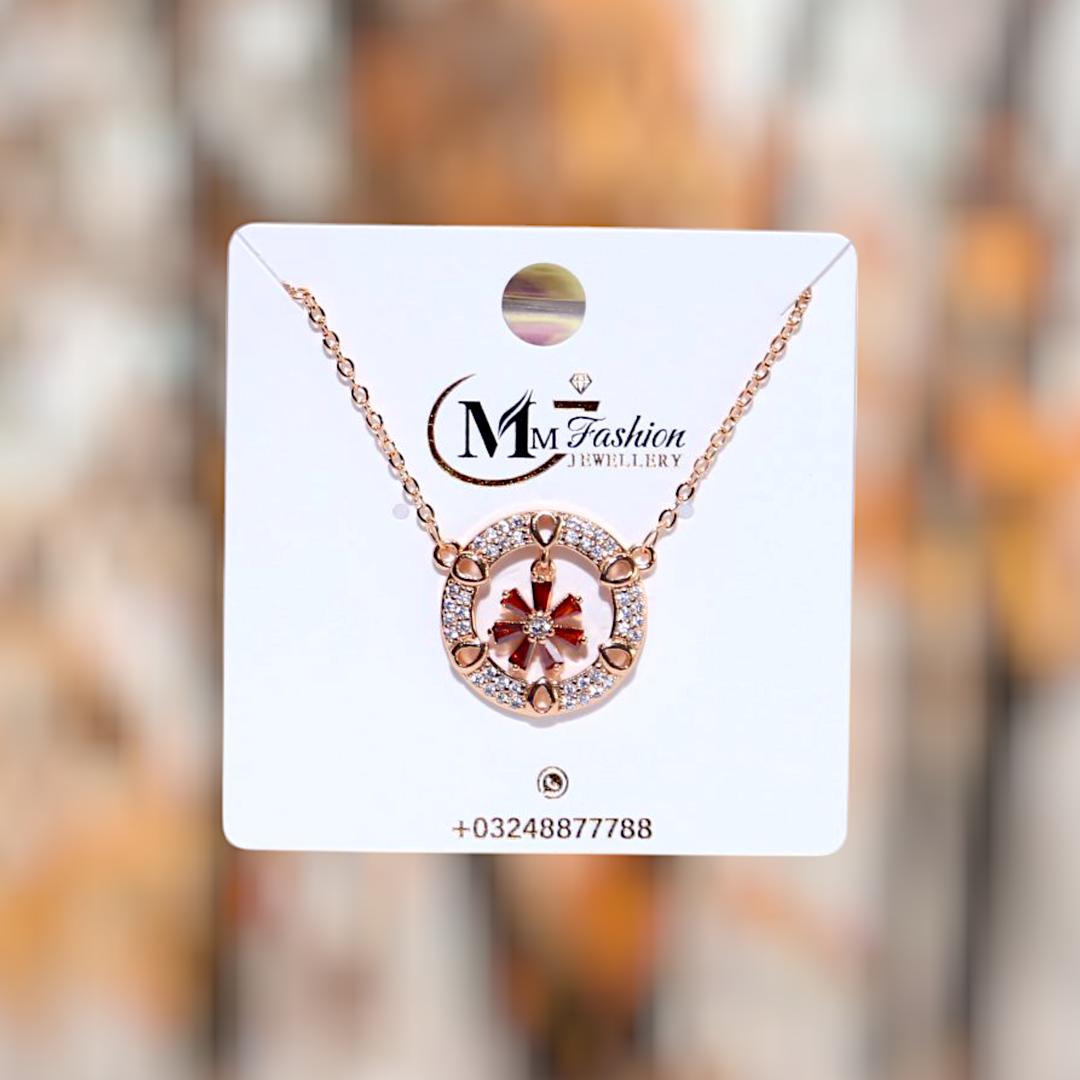 Funky Gold Plated Crystal Pendant Necklace for Women