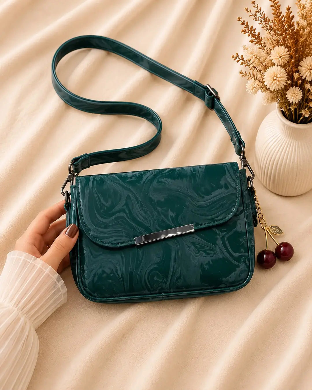 Women's Leather Plain Shoulder Bag