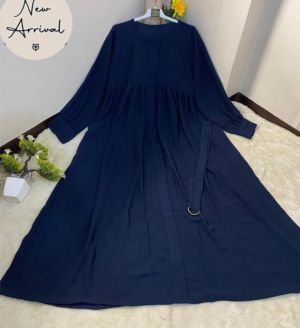 Georgette Full Abaya Maroon Flowing Design