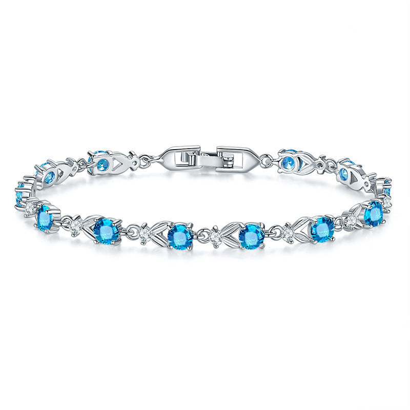 Multicolored Gemstone Bracelet for Women with Gold Plating