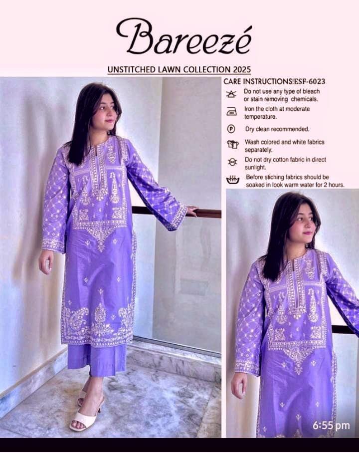 2 Pcs Women's Unstitched Embroidered Suit