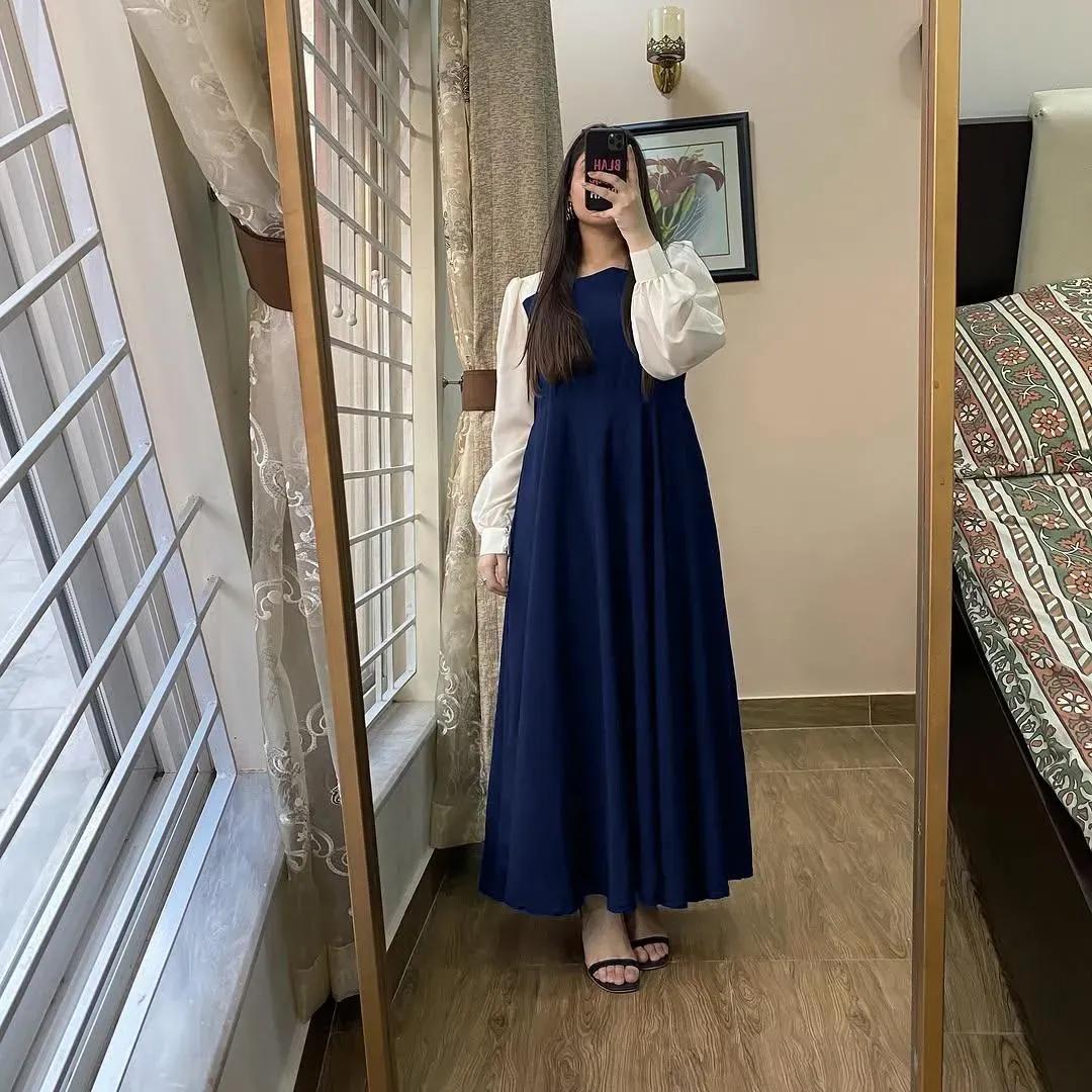 1 Pc Women's Stitched Plain Maxi