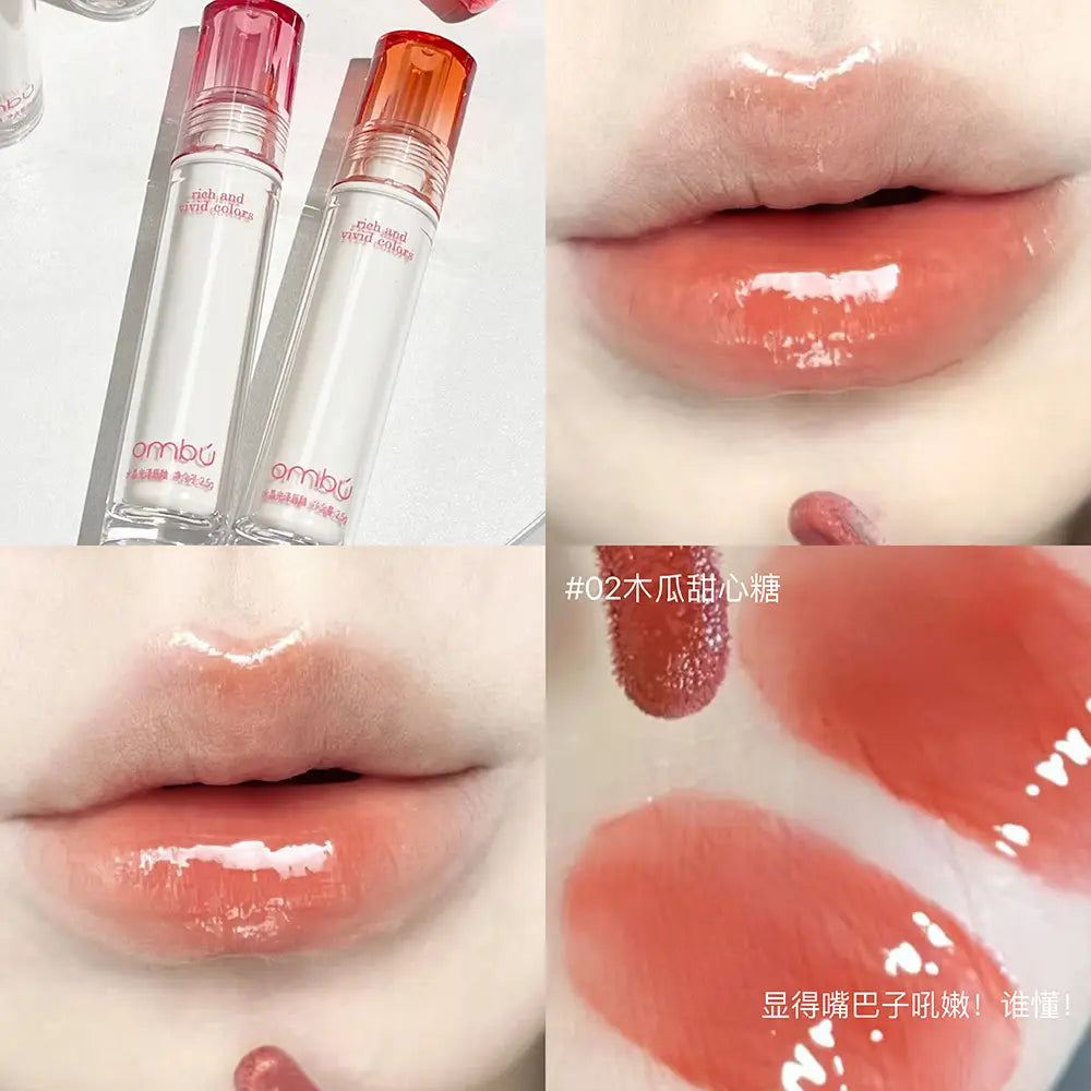 Ombu Crystal Gloss Lip Glaze Mirror Waterlight Moisturizing