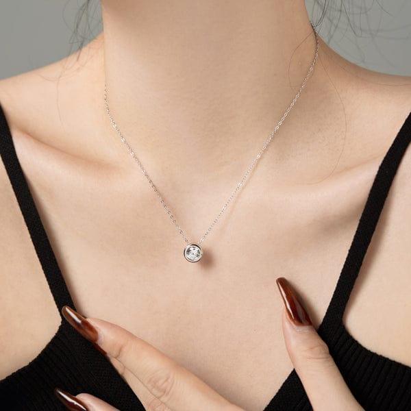 Silver Plated Zircon Pendant Necklace for Women