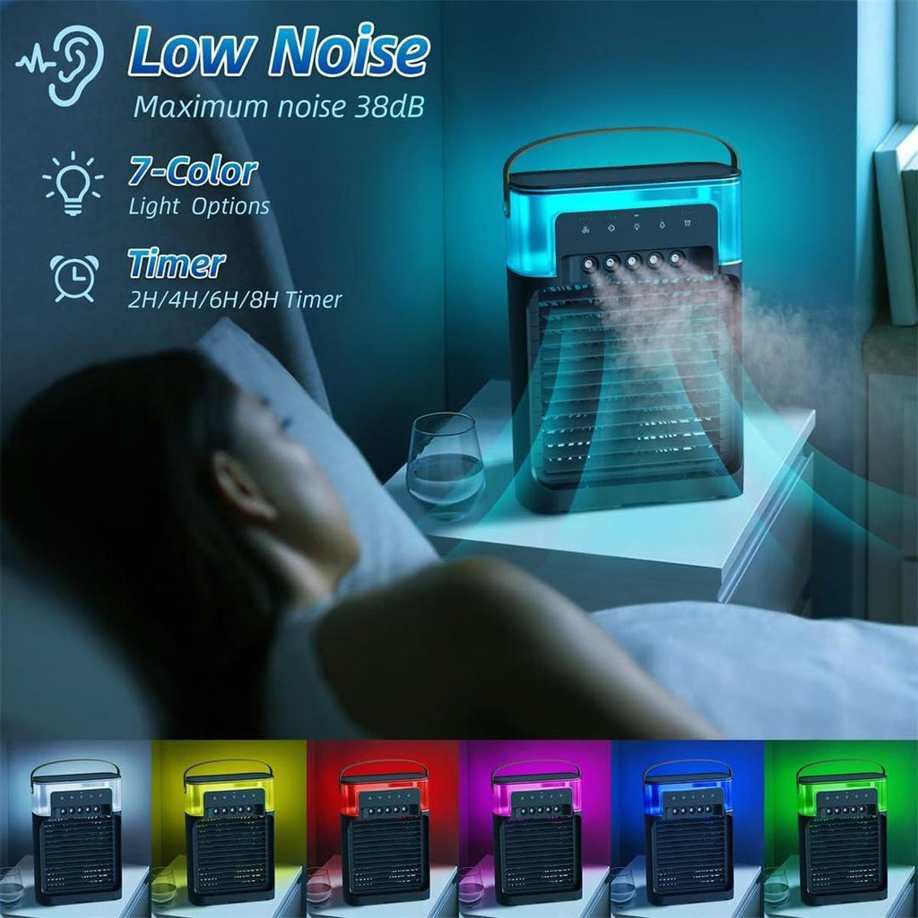 Mini Air Conditioner Black White ABS Remote Control