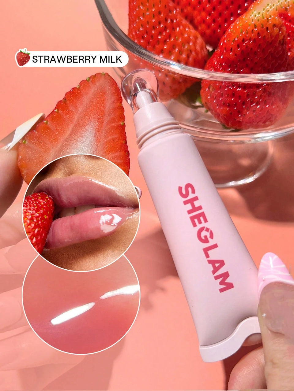 SHEGLAM Crystal Glaze Moisturizing Lip Care Strawberry Milk