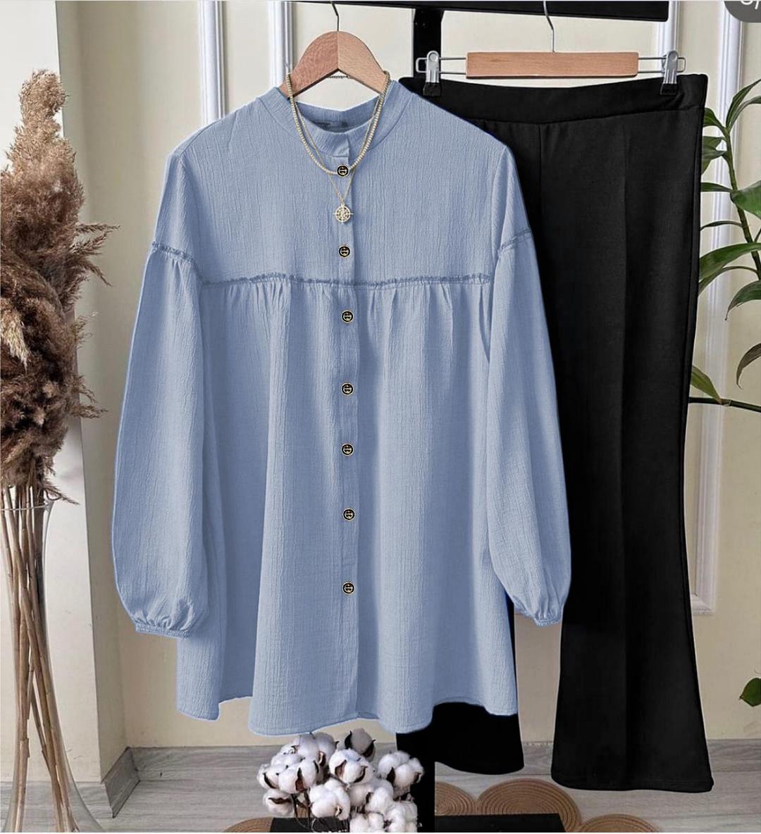 Stylish Women's Stitched Georgette Shirt And Trouser Set - 2 Pcs