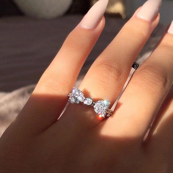 Explosions European and American Foreign Trade Jewelry Butterfly Set Zircon Gold Plated Diamond Ring Jewelry Bridal Jewelry
