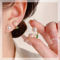 Flower Design Gold Plated Pearl Earrings