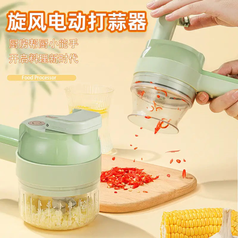 Multifunctional Handheld Vegetable Cutter Green 20.5cm