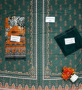 Green Printed Dobby Lawn 3Pcs Shirt Dupatta Set