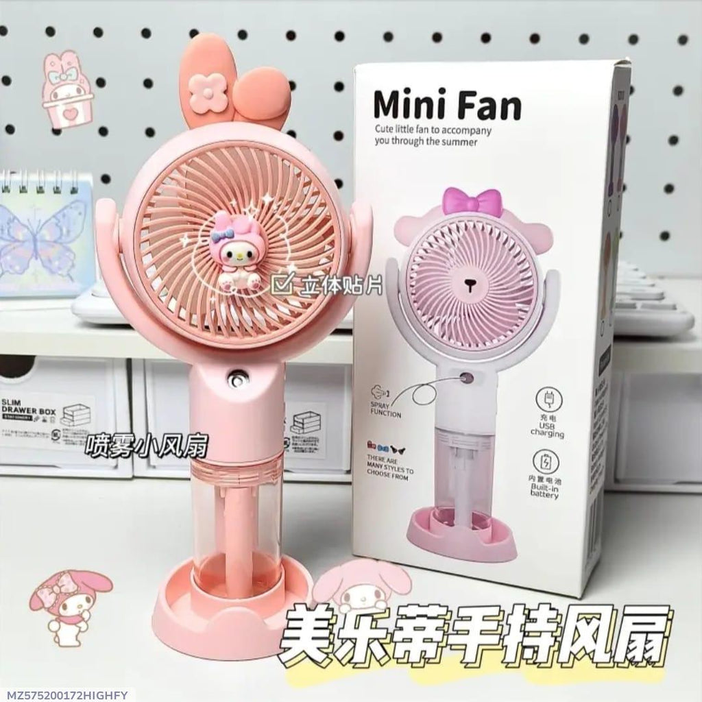 Portable Rechargeable Fan Pink Sanrio Character Design