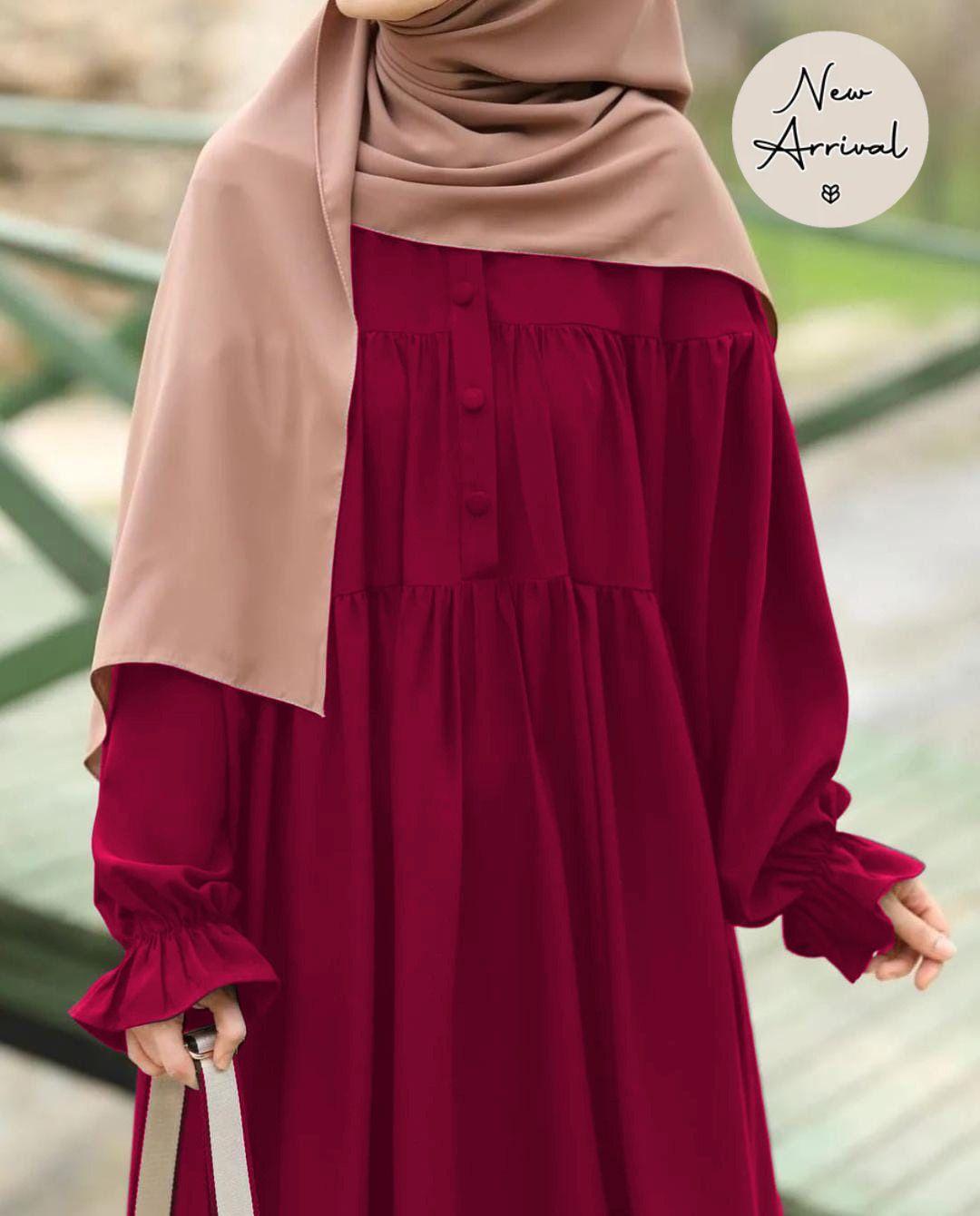 Women's Black Georgette Full Abaya 54" Long