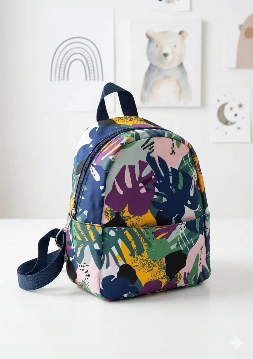 Medium Colorful Tropical Print Backpack for Girls