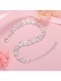 New 925 Sterling Silver Exquisite Lathe Engraved Pattern Chain Bracelet Jewelry Women Fashion Party Wedding Gifts