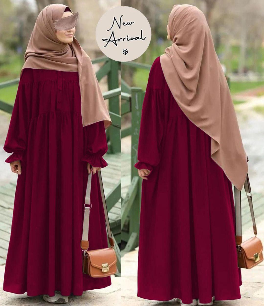 Women's Black Georgette Full Abaya 54" Long