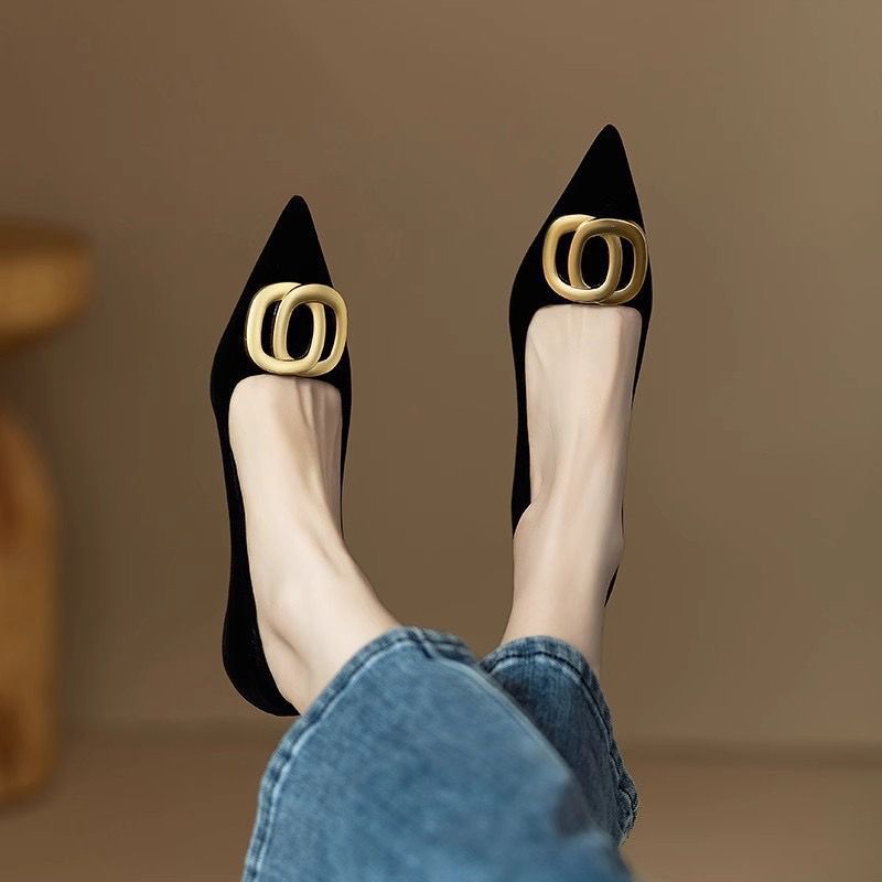 2026 Spring and Autumn French-Style High-Heeled Shoes for Women, Pointed Toe,