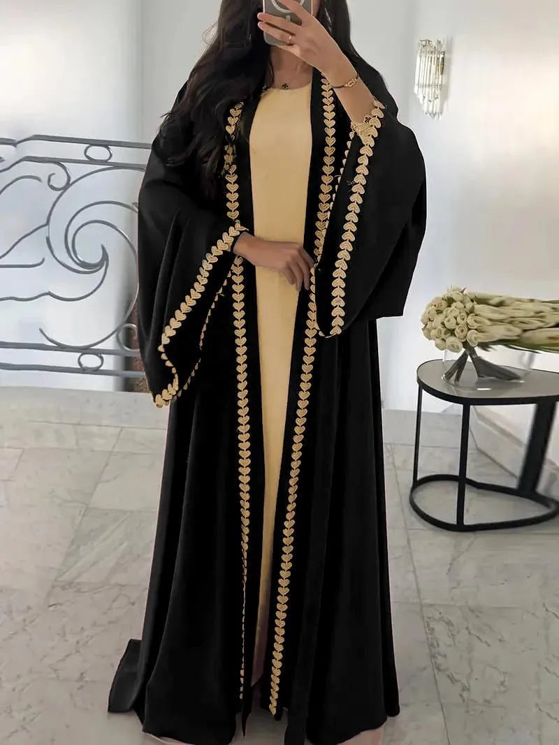 Black Georgette Embroidered Abaya for Girls