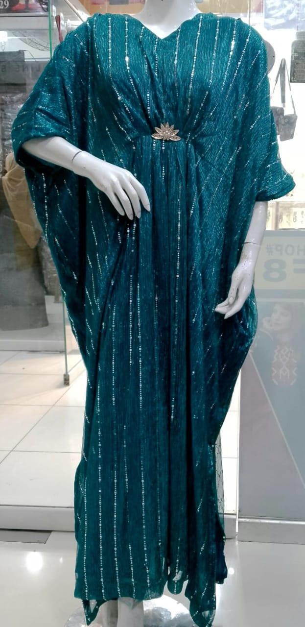 Sequins Embroidered Chiffon Shirt - Women's Stitched Kaftan (1 Pc)