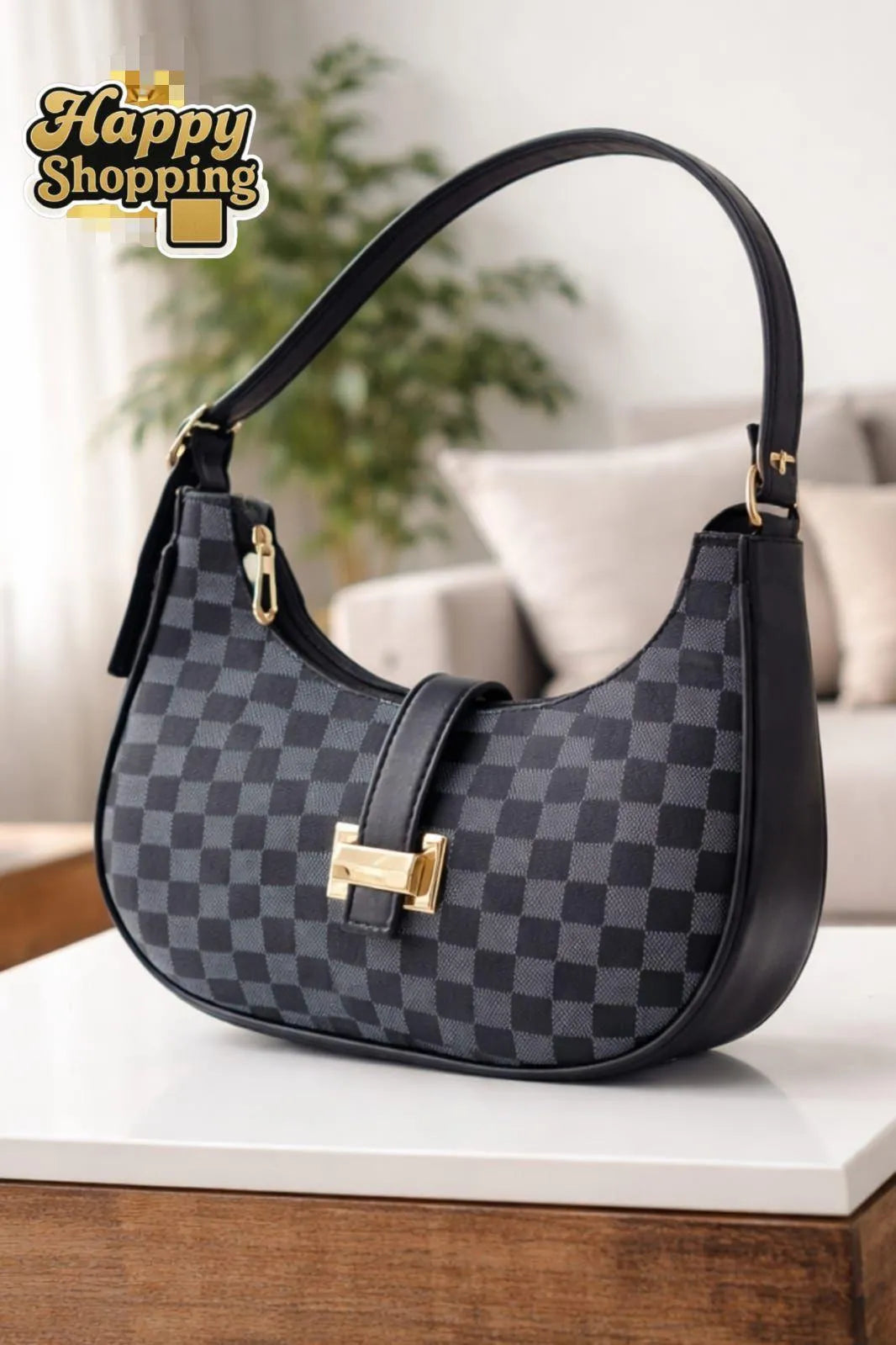 Louis Vuitton Style Shoulder Bag Multicolor Textured Rexine Women