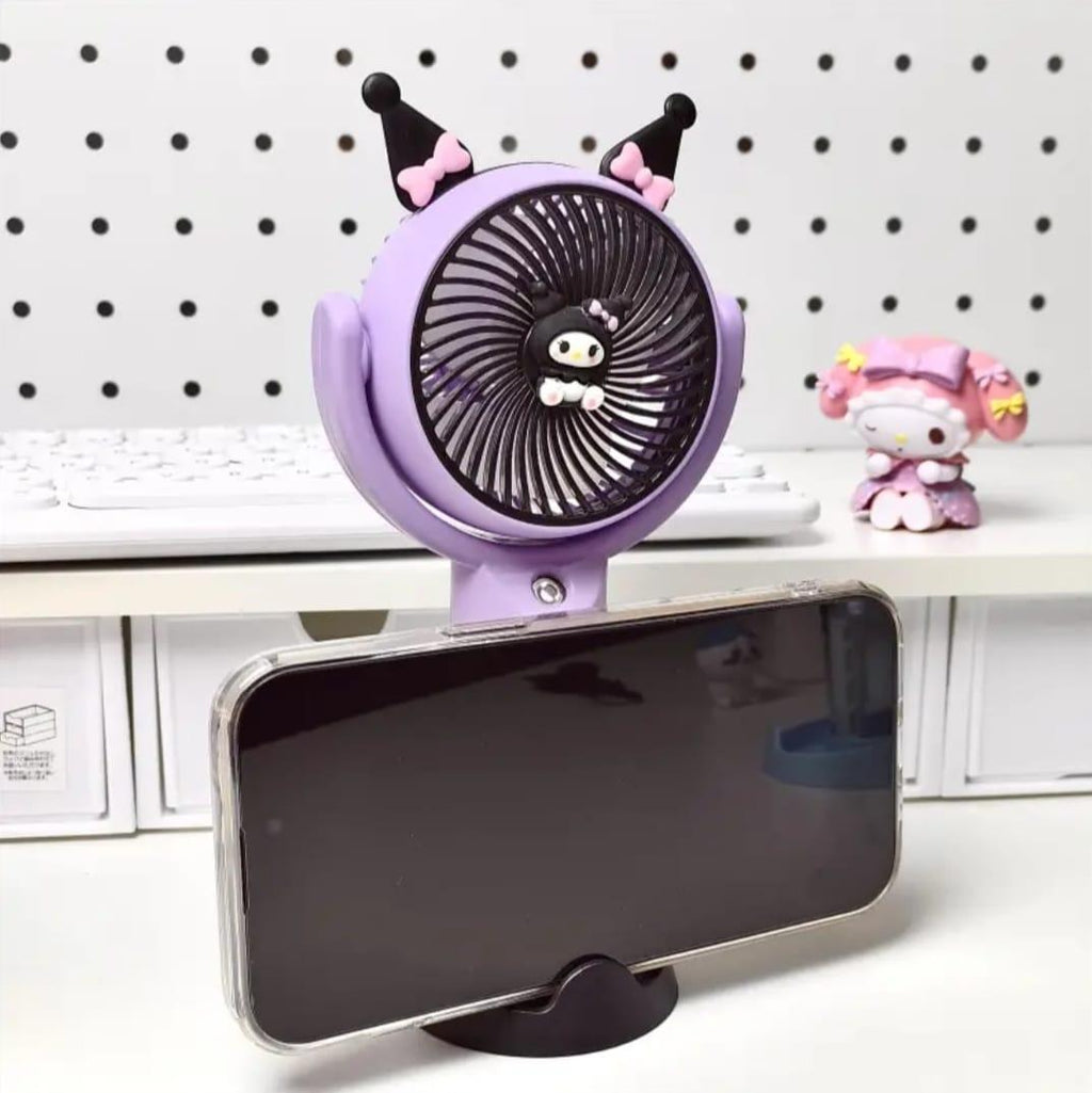 Portable Rechargeable Fan Pink Sanrio Character Design