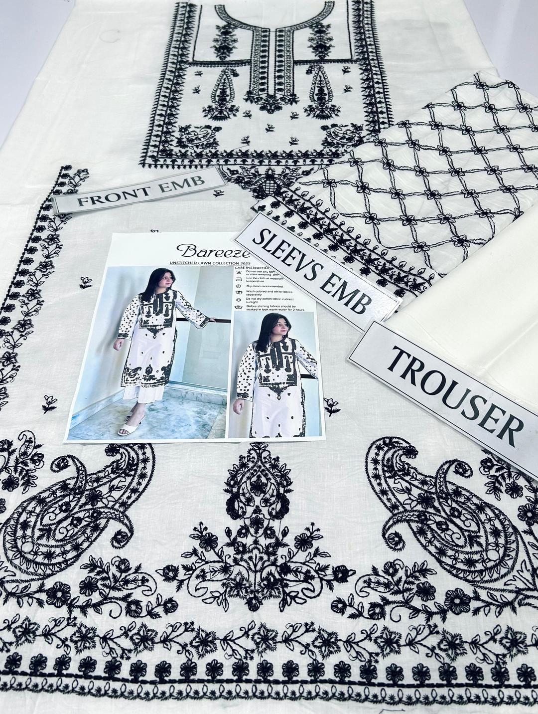 2 Pcs Women's Unstitched Embroidered Suit