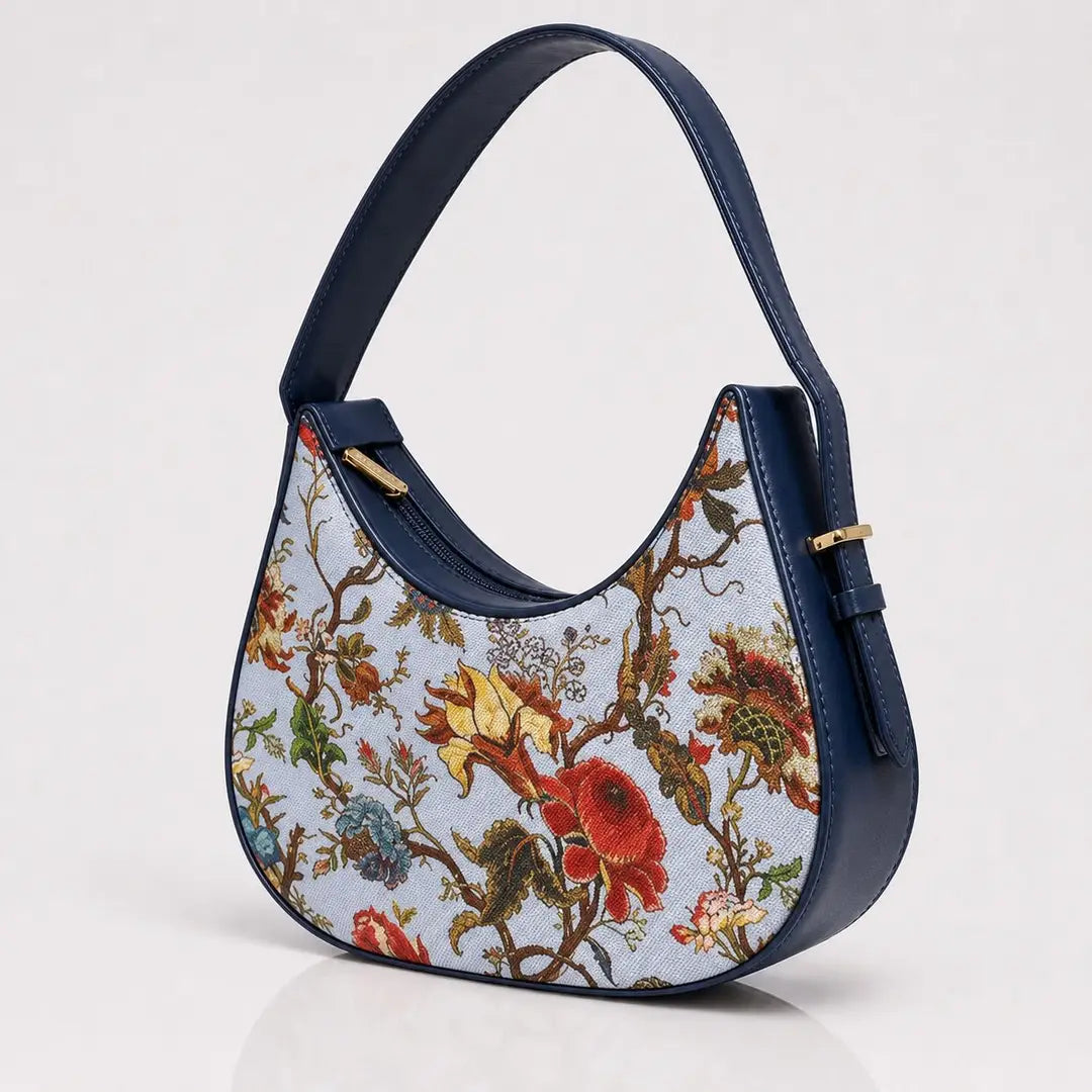 Floral Hobo Bag Canvas Adjustable Handle