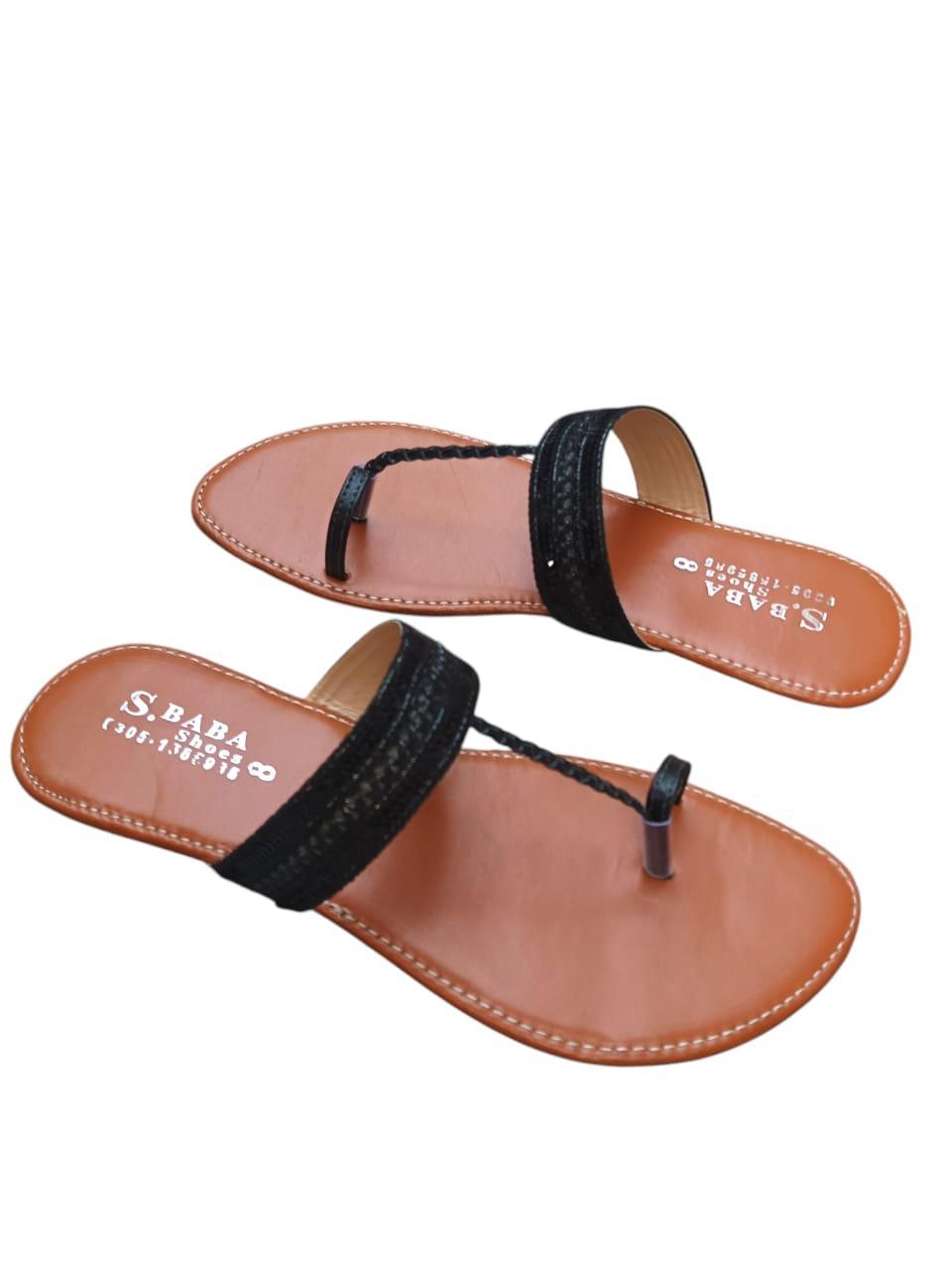 Stylish Women's PU Leather Kolhapuri Chappals - Casual Comfort 1 Pcs