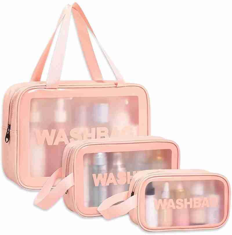 3-Piece Wash Bag Set for Makeup Storage
