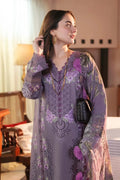 Purple Embroidered Lawn 3Pcs Set for Women