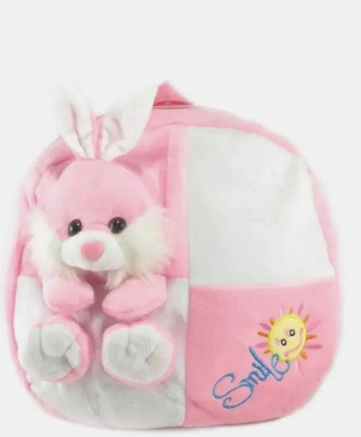 Pink Plush Bunny Backpack for Girls Kids School Play