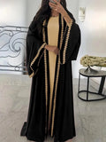 Black Georgette Embroidered Abaya with Heart Zarri Design