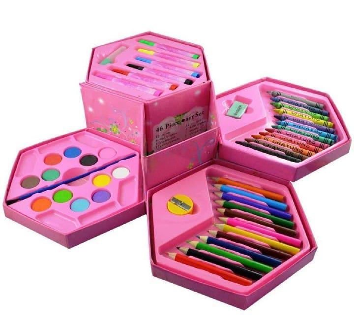 Creative Art & Craft Kit - 46 Pcs in Vibrant Blue and Pink