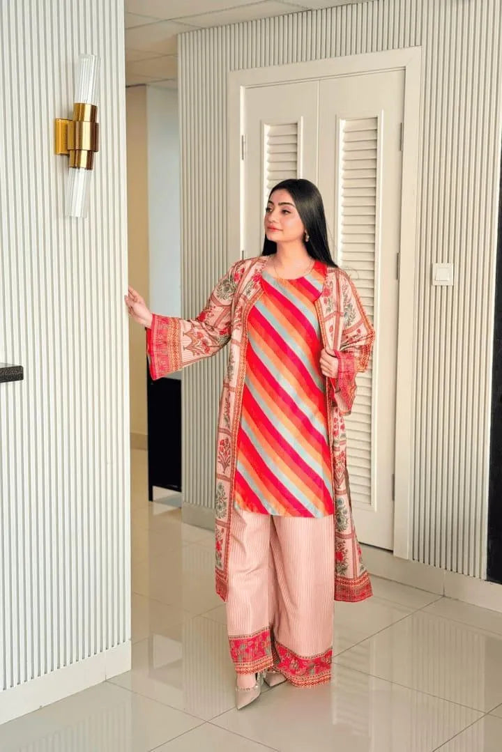 Pakistani Women Printed Lawn Suit 3-Piece Swiss