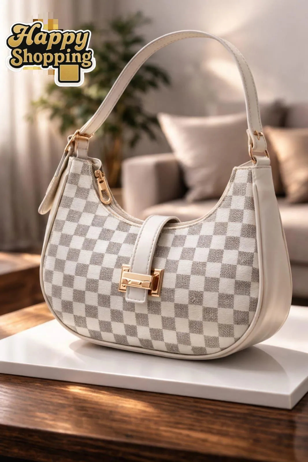 Louis Vuitton Style Shoulder Bag Multicolor Textured Rexine Women