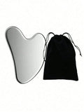 Stainless Steel Heart-Shaped Gua Sha Board Facial Massage Tool, Portable Muscle Relaxation Massage Board, Facial And Body De-Puffing And Skin Tightening Gua Sha Beauty Tool, Suitable For Eye And Neck Massage, Facial Care