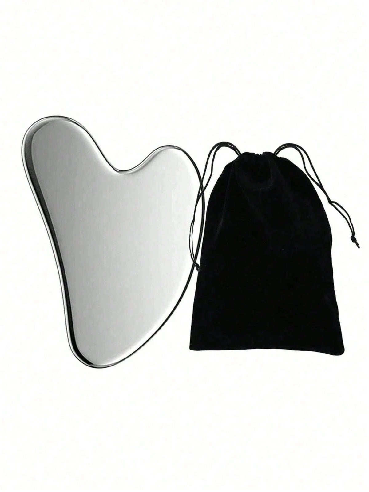 Stainless Steel Heart-Shaped Gua Sha Board Facial Massage Tool, Portable Muscle Relaxation Massage Board, Facial And Body De-Puffing And Skin Tightening Gua Sha Beauty Tool, Suitable For Eye And Neck Massage, Facial Care
