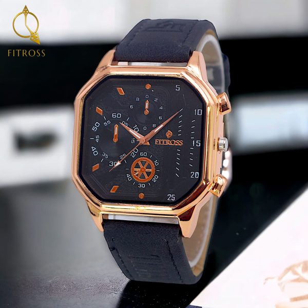Fitros Square Strap Gents Watch –brown.(without Box