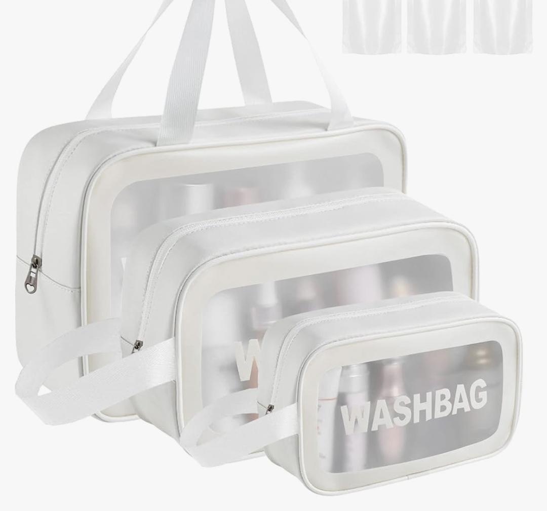 3-Piece Wash Bag Set for Makeup Storage
