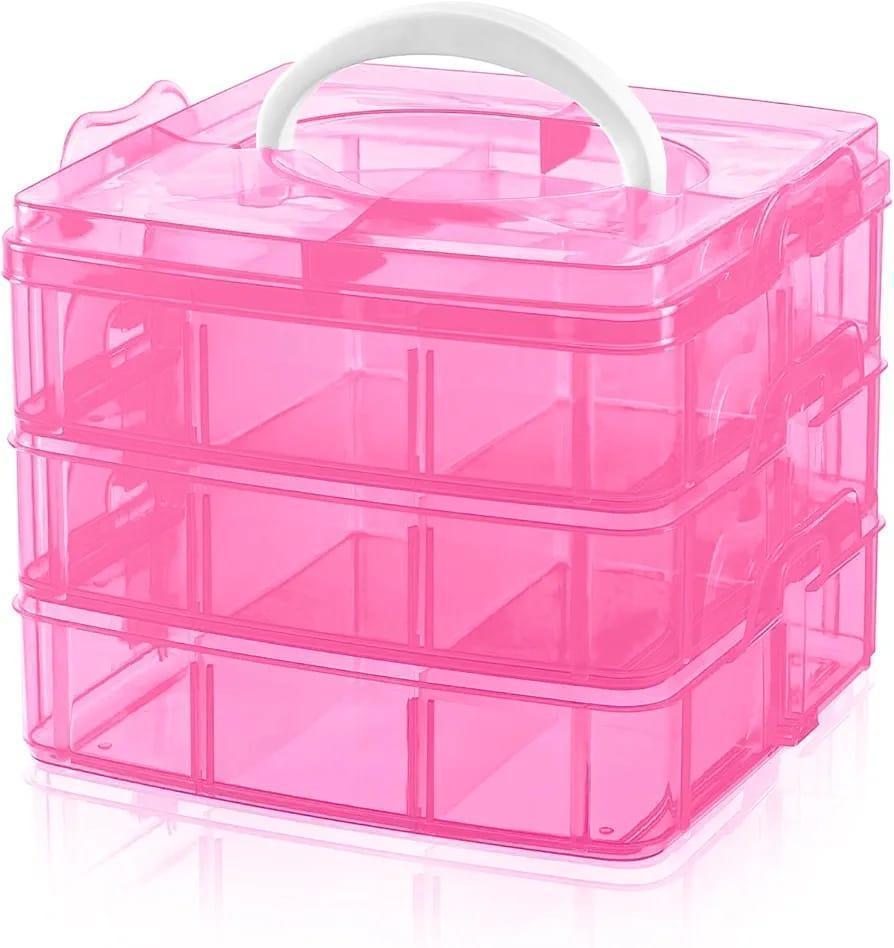 1 Pc Pink and White Easy To Wear Jewellery Box