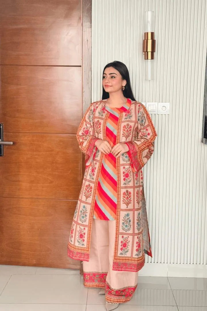 Pakistani Women Printed Lawn Suit 3-Piece Swiss