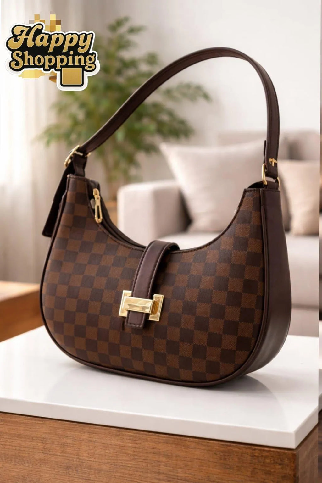 Louis Vuitton Style Shoulder Bag Multicolor Textured Rexine Women