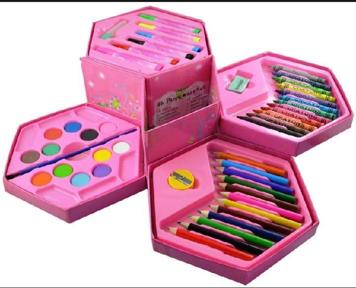 Creative Art & Craft Kit - 46 Pcs in Vibrant Blue and Pink