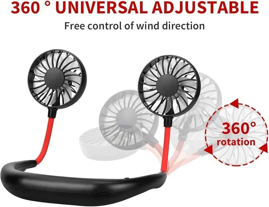 Portable USB Neck Fan White 3cm ABS