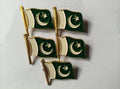 Pakistani Flag Metal Badges Set of 5 for 14th August