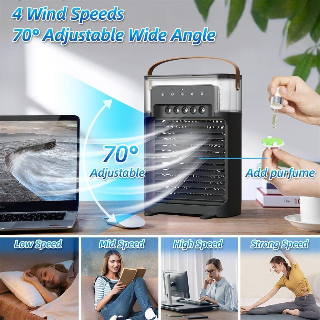 Mini Air Conditioner Black White ABS Remote Control