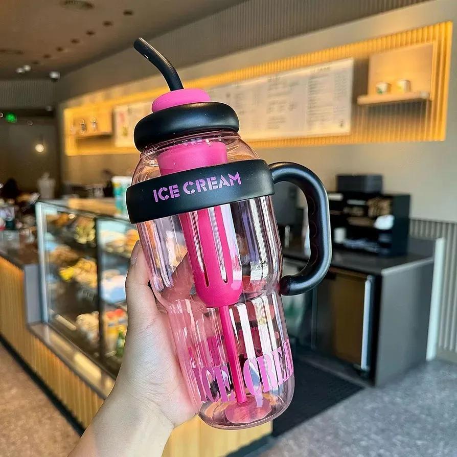 Premium Quality Gym Water Bottle with Straw & Handles