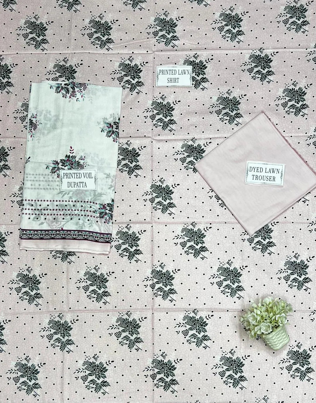 Pakistani Floral Printed Kurta Set with Shawl