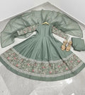 Green Chiffon Maxi Suit Set