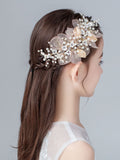 Toddler Girls Faux Pearl & Flower Decor Hair Accessory - HA7